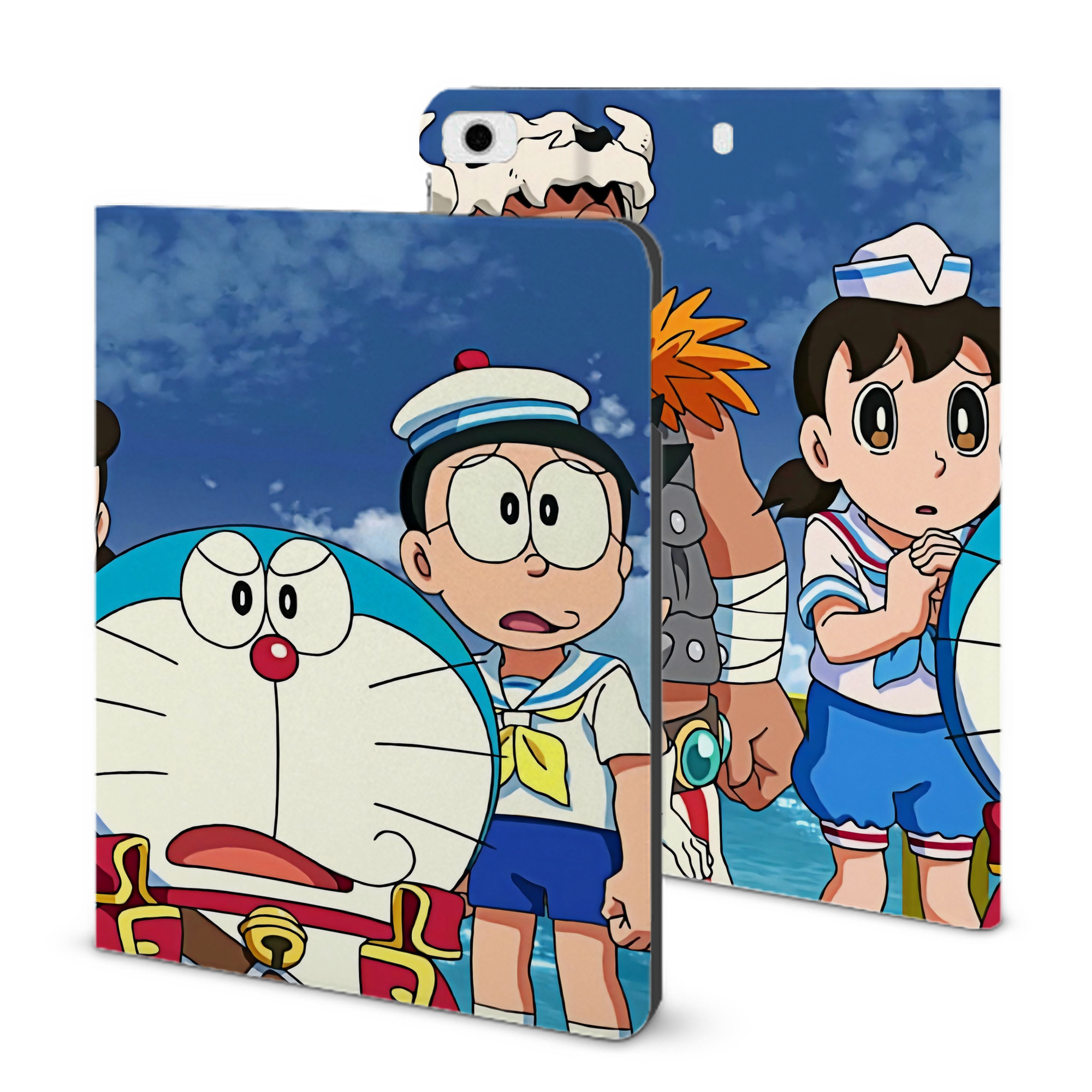 （画像用） ドラえもん Doraemon IPad ケース ブック型 PUレザー TPU 耐衝撃 軽量 薄型 ペン収納なし 全面保護 IPad 各モデル対応